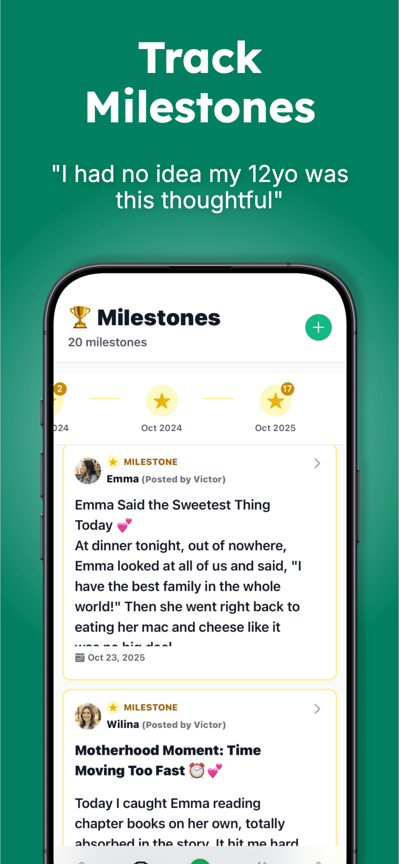 Track Milestones - Discover the thoughtful maturity you didn't know existed